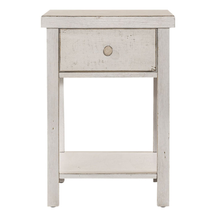 Modern Farmhouse Drawer Chair Side Table - Plourde Furniture Co (Caribou, ME)