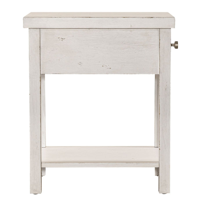 Modern Farmhouse Drawer Chair Side Table - Plourde Furniture Co (Caribou, ME)