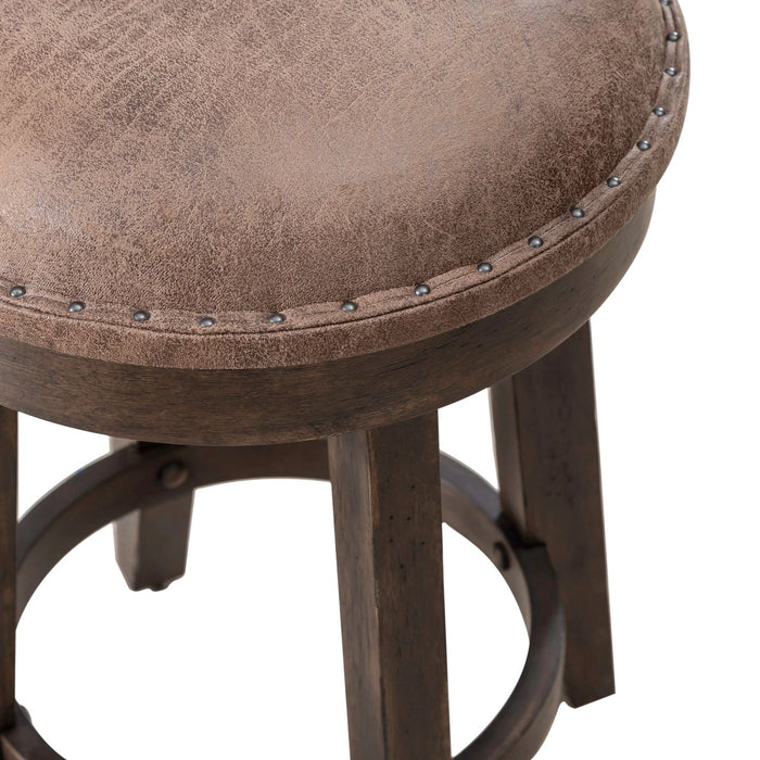 Paradise Valley Upholstered Console Stool (RTA) in Saddle Brown image