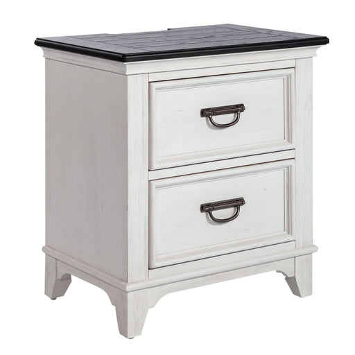 Allyson Park 2 Drawer Nightstand with Charging Station in White - Plourde Furniture Co (Caribou, ME)