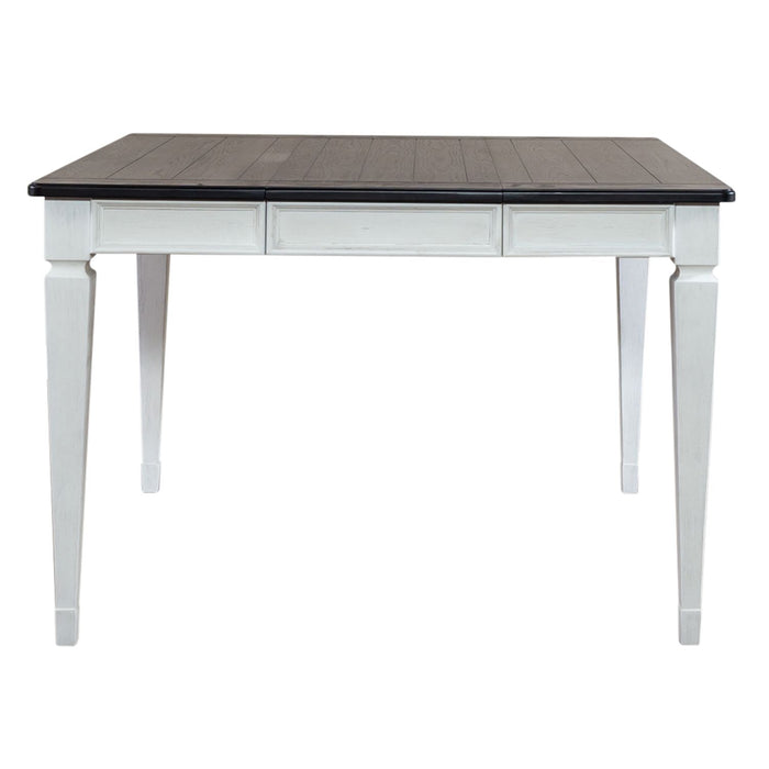 Allyson Park Pedestal Counter Height Leg Table in Wirebrushed White