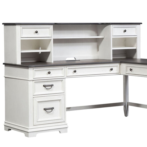Liberty Furniture Allyson Park L Shape Writing Desk in Wirebrushed White image