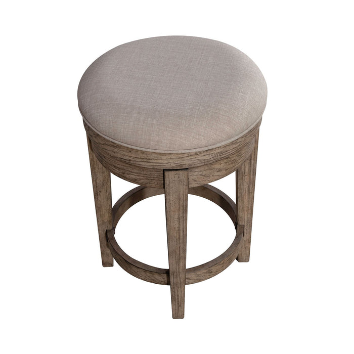City Scape Upholstered Swivel Console Stool in White Oak Veneers - Plourde Furniture Co (Caribou, ME)