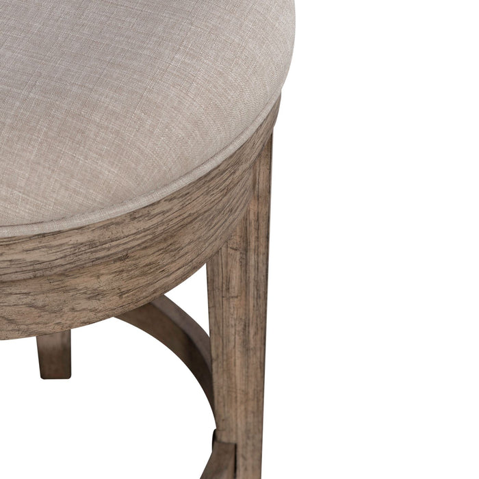 City Scape Upholstered Swivel Console Stool in White Oak Veneers - Plourde Furniture Co (Caribou, ME)