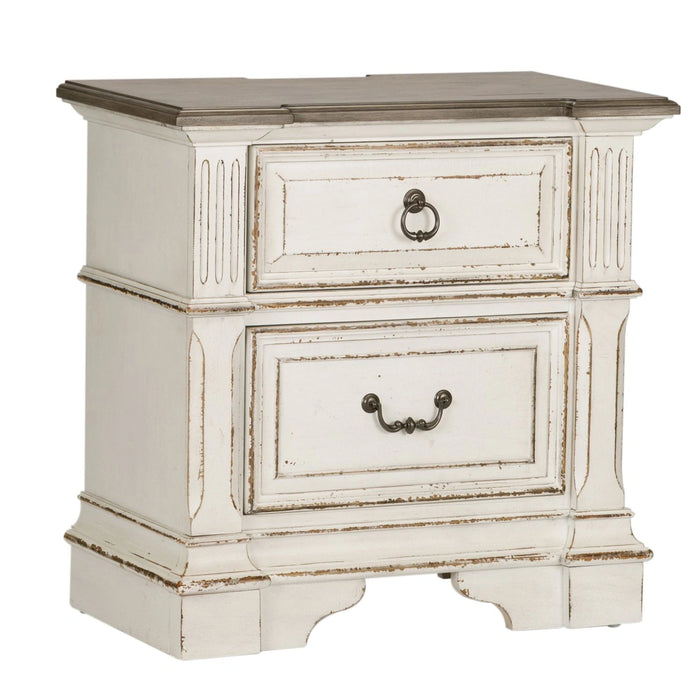 Abbey Park Panel Bed, Dresser & Mirror, Night Stand image
