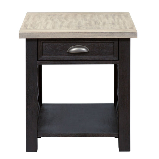 Heatherbrook Drawer End Table in Charcoal and Ash - Plourde Furniture Co (Caribou, ME)