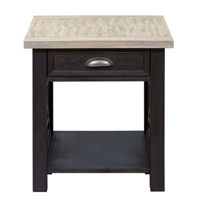 Heatherbrook Drawer End Table in Charcoal and Ash - Plourde Furniture Co (Caribou, ME)