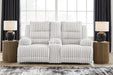 Rhines Falls Power Reclining Loveseat with Console - Plourde Furniture Co (Caribou, ME)