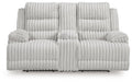 Rhines Falls Power Reclining Loveseat with Console - Plourde Furniture Co (Caribou, ME)