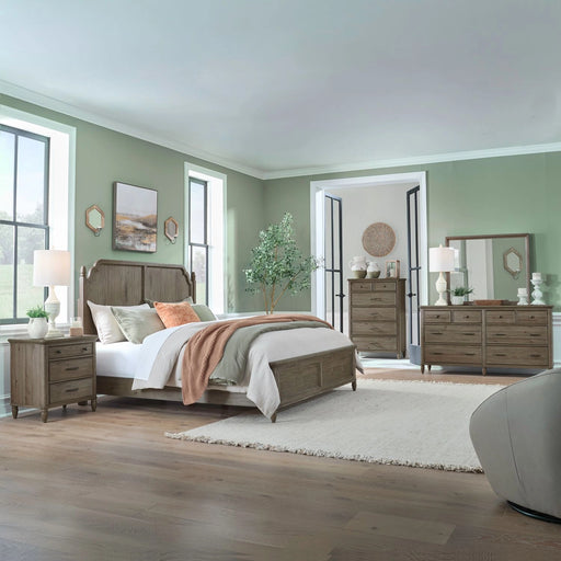 Hickory Grove Panel Bed, Dresser & Mirror, Chest, Night Stand image