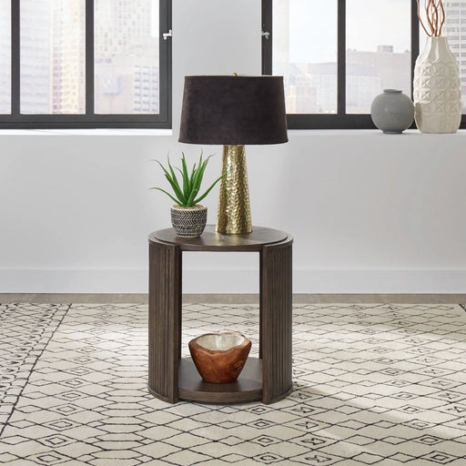 City View Round End Table in Coffee Bean image