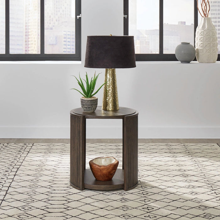 City View Round End Table in Coffee Bean image