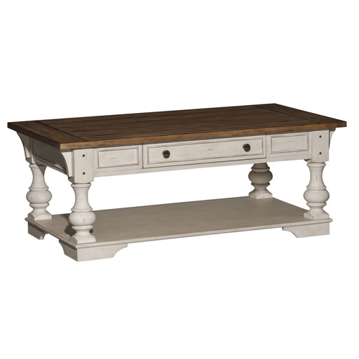 Morgan Creek Cocktail Table in Antique White - Plourde Furniture Co (Caribou, ME)