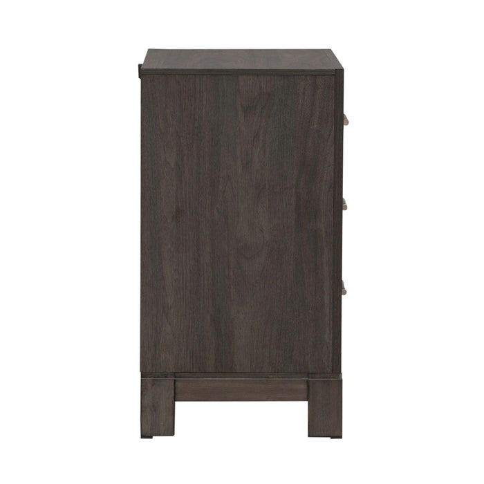 Modern Edge Nightstand w/ Charging Station in Caffe image