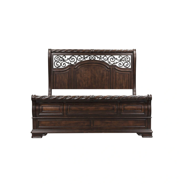 Arbor Place King California Sleigh Bed, Dresser & Mirror image
