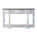 Magnolia Manor 56 Inch Hall Console Table in Antique White Base w/ Weathered Bark Tops image