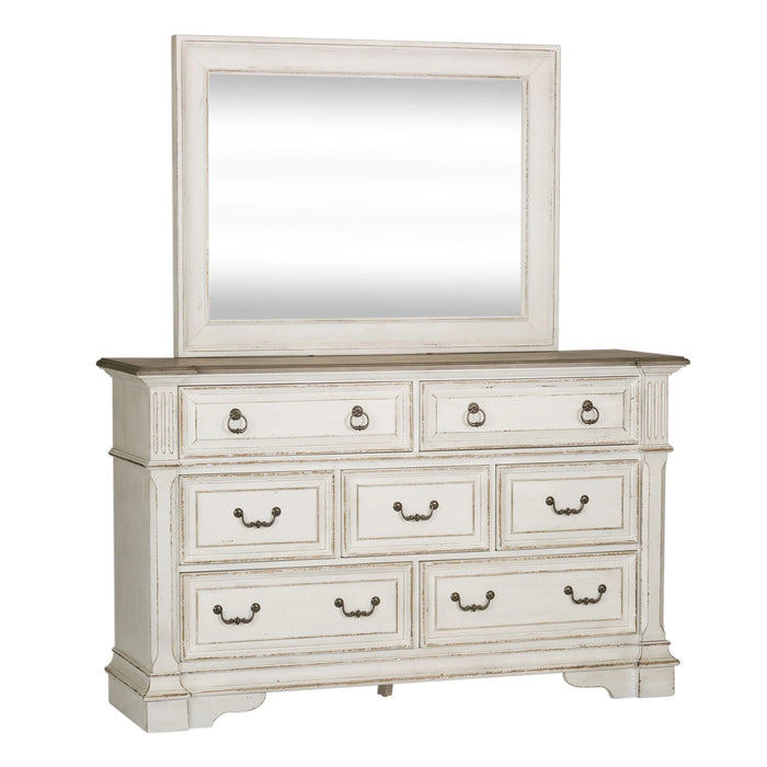 Abbey Park Panel Bed, Dresser & Mirror, Night Stand image