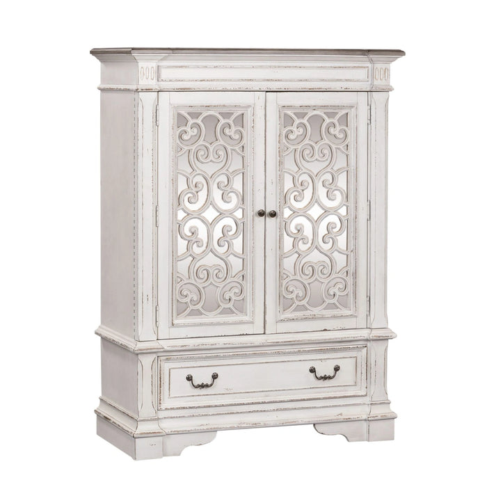 Abbey Park Mirrored Door Chest in Antique White image