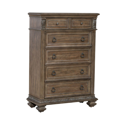 Carlisle Court 5 Drawer Chest in Chestnut with Dusty Wax - Plourde Furniture Co (Caribou, ME)