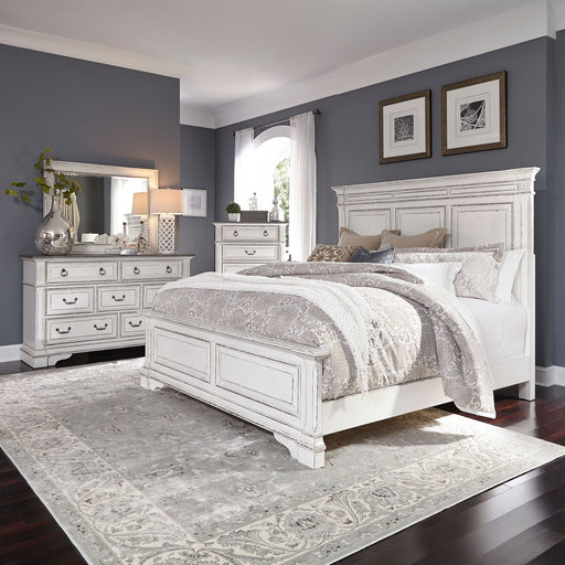 Abbey Park King California Panel Bed, Dresser & Mirror, Chest image