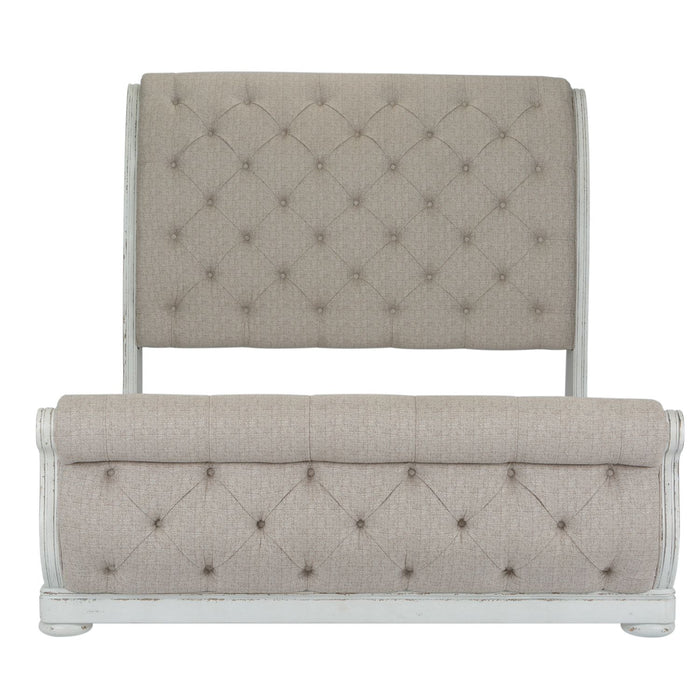 Abbey Park King California Sleigh Bed, Dresser & Mirror, Night Stand - Plourde Furniture Co (Caribou, ME)