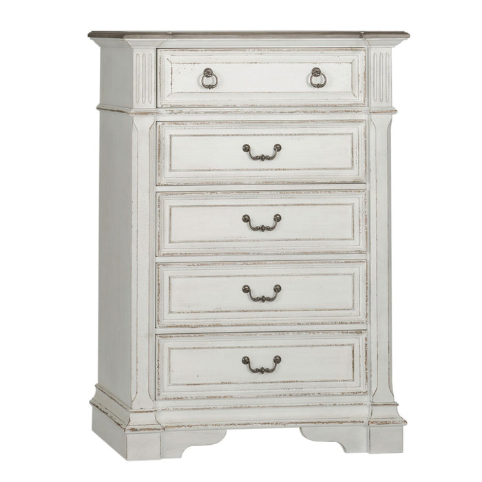 Abbey Park King Panel Bed, Dresser & Mirror, Chest - Plourde Furniture Co (Caribou, ME)
