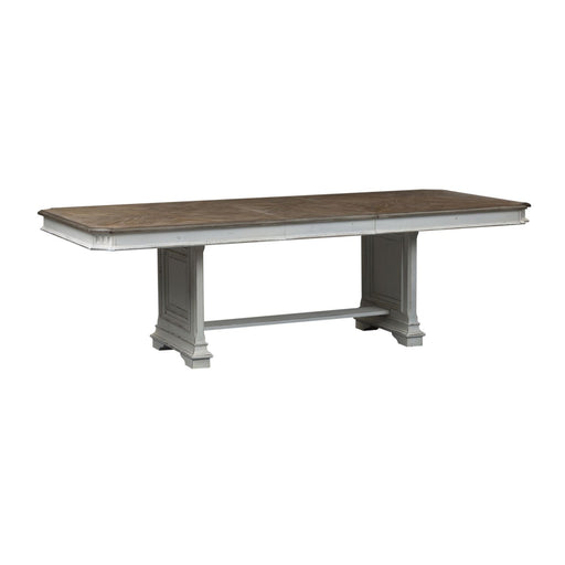 Abbey Park 5 Piece Trestle Table Set - Plourde Furniture Co (Caribou, ME)