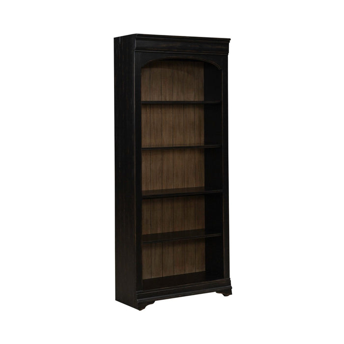 Meritage 2pc Bunching Bookcase in Aged Charcoal w/ Rub Thru/Caramel - Plourde Furniture Co (Caribou, ME)