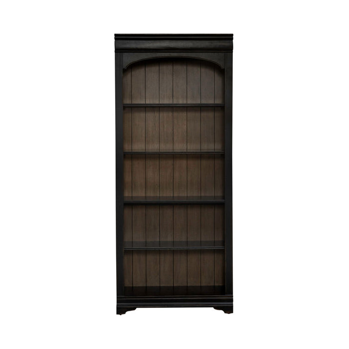 Meritage 2pc Bunching Bookcase in Aged Charcoal w/ Rub Thru/Caramel - Plourde Furniture Co (Caribou, ME)