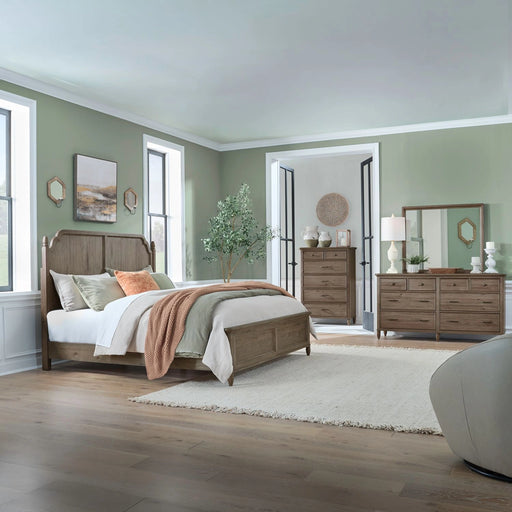Hickory Grove Panel Bed, Dresser & Mirror, Chest image