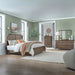 Hickory Grove California Panel Bed, Dresser & Mirror, Chest image