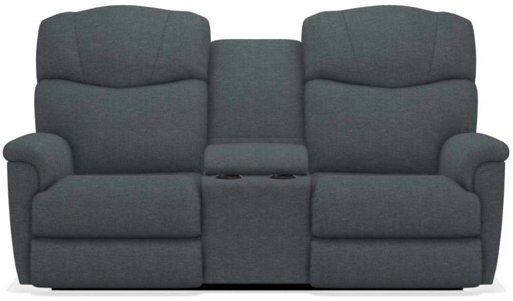 La-Z-Boy Lancer Navy Power Reclining Loveseat with Headrest and Console