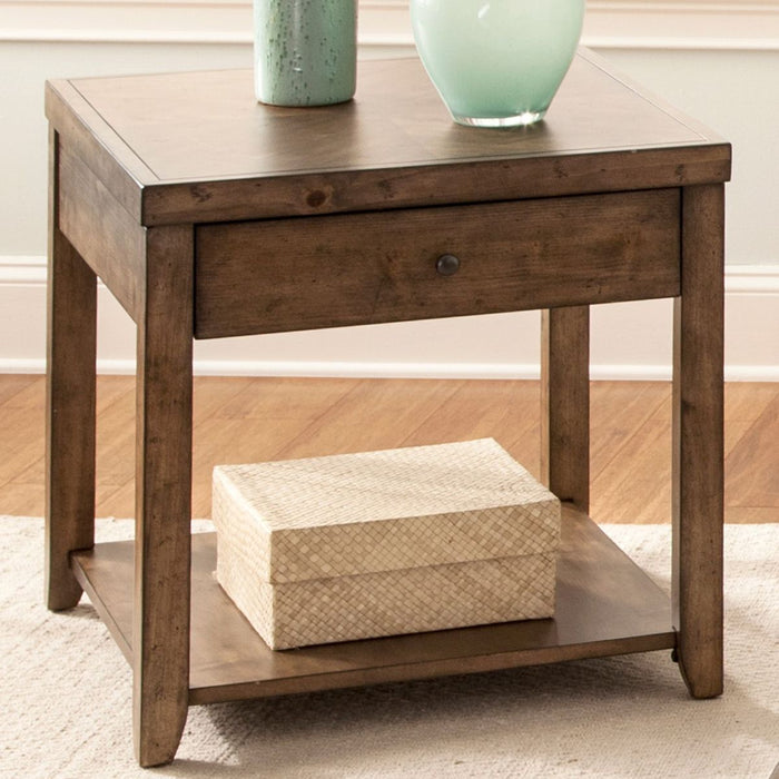 Liberty Furniture Mitchell End Table in Brown