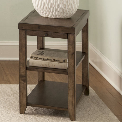 Liberty Furniture Mitchell Chairside Table in Brown image