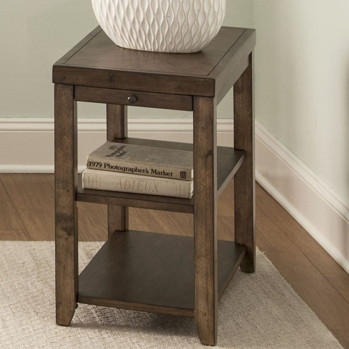 Liberty Furniture Mitchell Chairside Table in Brown