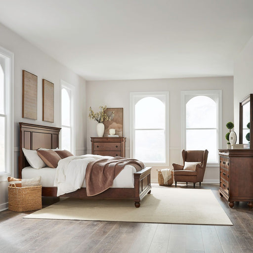 Rustic Traditions King California Panel Bed, Dresser & Mirror, Chest image