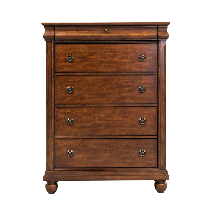 Rustic Traditions King California Sleigh Bed, Dresser & Mirror, Chest - Plourde Furniture Co (Caribou, ME)
