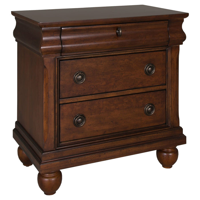 Rustic Traditions King California Sleigh Bed, Dresser & Mirror, Night Stand - Plourde Furniture Co (Caribou, ME)