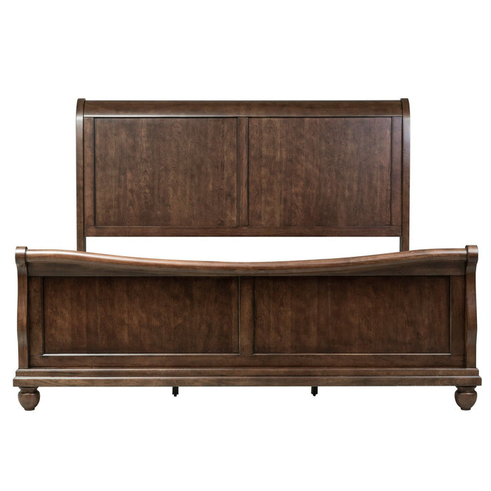 Rustic Traditions King Sleigh Bed, Dresser & Mirror, Night Stand - Plourde Furniture Co (Caribou, ME)