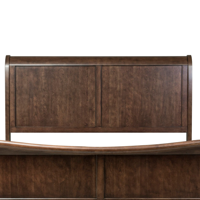 Rustic Traditions King Sleigh Bed in Rustic Cherry - Plourde Furniture Co (Caribou, ME)