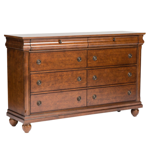 Rustic Traditions 8 Drawer Dresser in Rustic Cherry - Plourde Furniture Co (Caribou, ME)