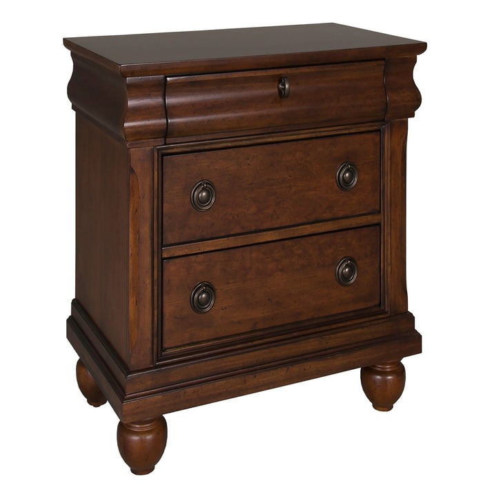 Rustic Traditions 3 Drawer Nightstand in Rustic Cherry - Plourde Furniture Co (Caribou, ME)