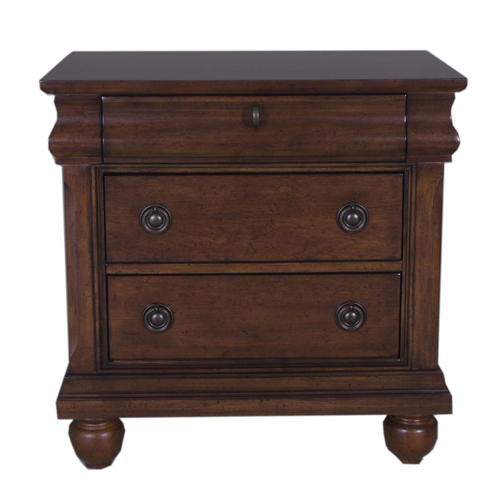 Rustic Traditions 3 Drawer Nightstand in Rustic Cherry - Plourde Furniture Co (Caribou, ME)