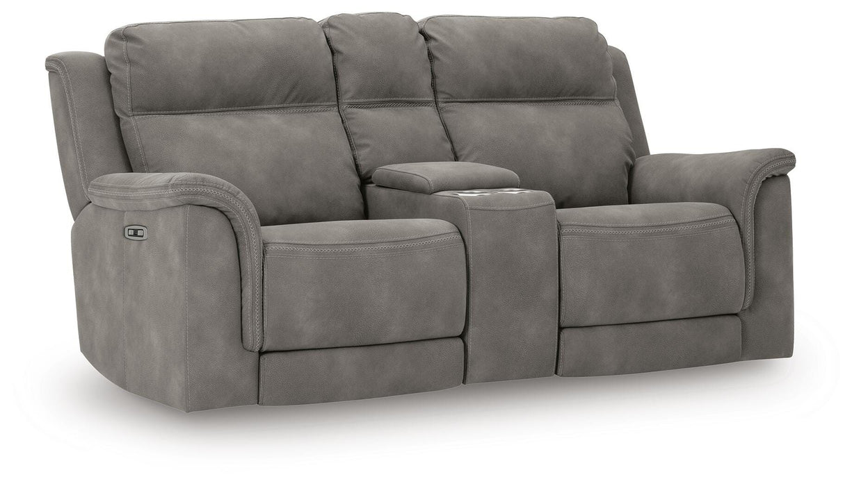 Next-Gen DuraPella Power Reclining Loveseat with Console - Plourde Furniture Co (Caribou, ME)