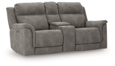 Next-Gen DuraPella Power Reclining Loveseat with Console - Plourde Furniture Co (Caribou, ME)