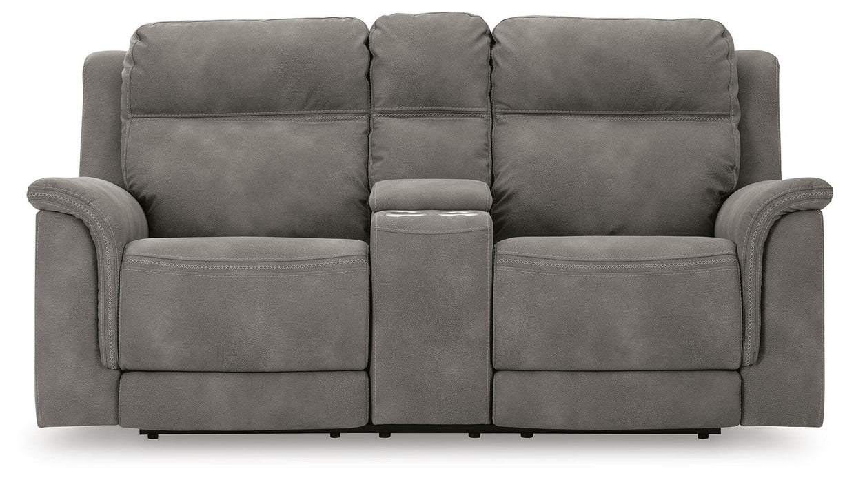 Next-Gen DuraPella Power Reclining Loveseat with Console - Plourde Furniture Co (Caribou, ME)