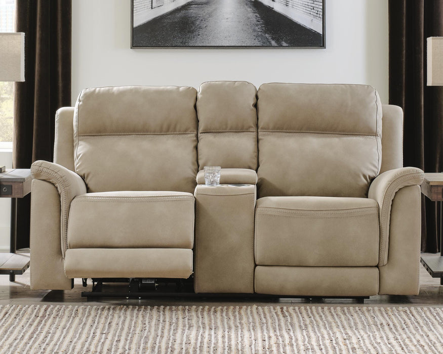 Next-Gen DuraPella Power Reclining Loveseat with Console - Plourde Furniture Co (Caribou, ME)