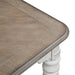 Magnolia Manor Leg Table in Antique White Base w/ Weathered Bark Tops image