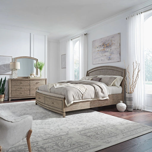 Avalon King Panel Storage Bed, Dresser & Mirror image