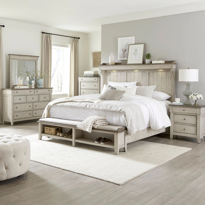 Ivy Hollow King Mantle Storage Bed, Dresser & Mirror, Chest, Night Stand image